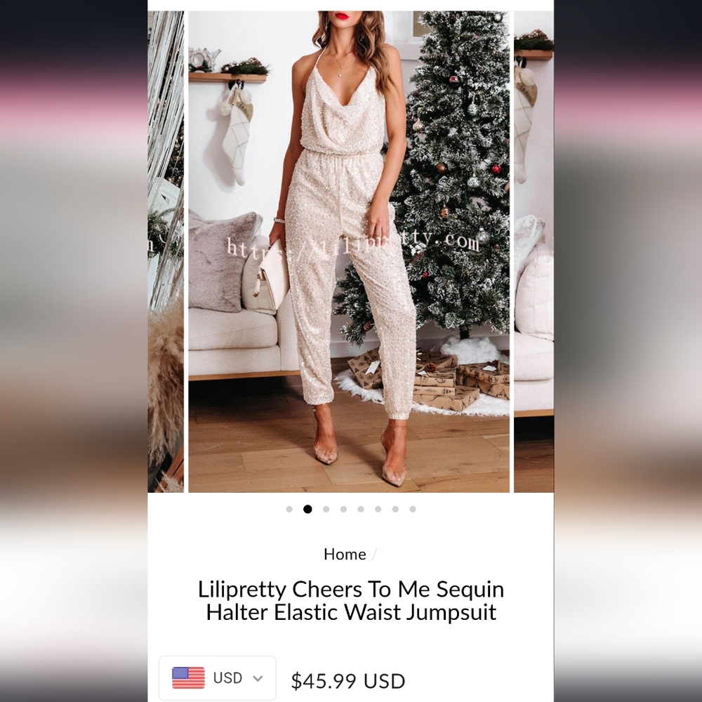Glitter sequin halter romper